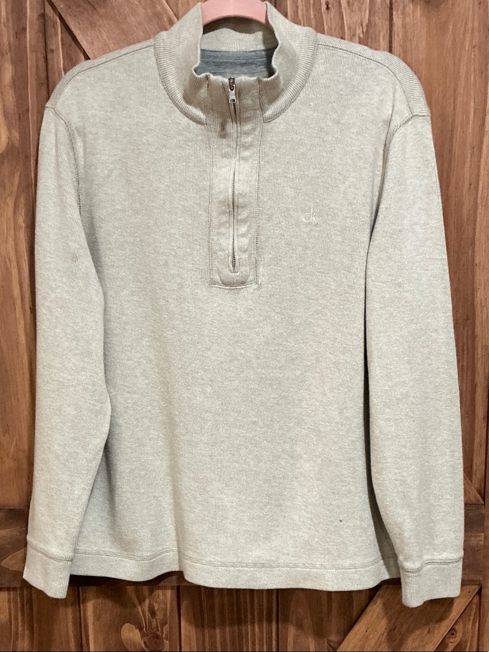 Calvin Klein Men's Zip-Up Pullover Sweater - Light Gray